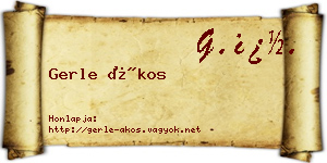 Gerle Ákos névjegykártya